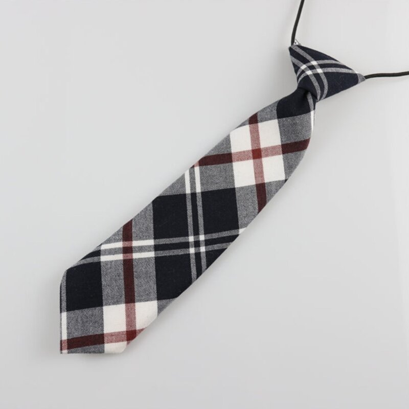 Kid Plaid Tie for School Uniform Graduation Boy Neckties For Kid Pre-tied Ties For Boys Pre-tied Neckties Uniform Tie