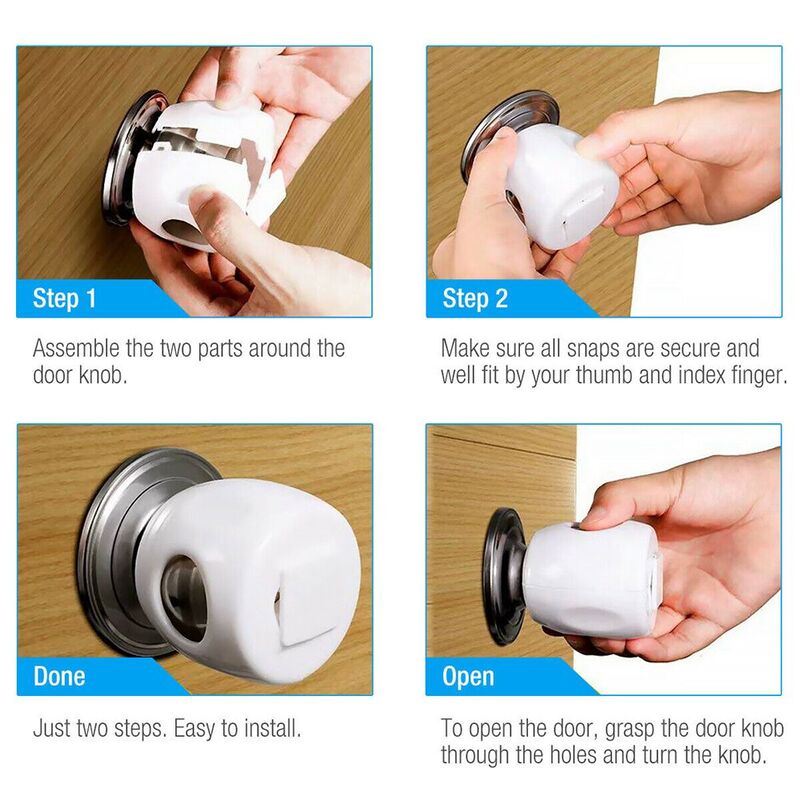 Lockable Baby Plastic Protective Ball Shape Children Kids Home Accessory Handle Sleeve Door Knob Cover Safety Lock Cover