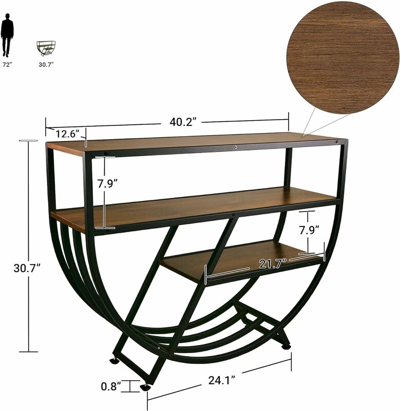 Удобный угловой Заводной столик-3-ярусный стол для прихожей с хранилищем, деревянный диван для гостиной, черное фойе