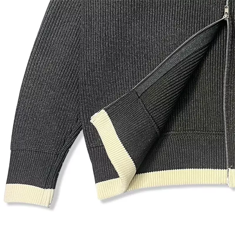 Fashion Warm Knitted Sweater Zippered Turtleneck Cashmere Men's Winter Knit Jacket Korean Reviews Many Clothes Autumn Winter