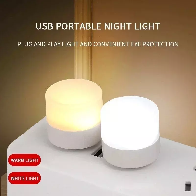 Mini lámpara LED USB portátil para dormitorio, luz brillante de lectura para banco de energía, PC, portátil, Notebook, luz nocturna para el hogar, 5V, 1W, 2023