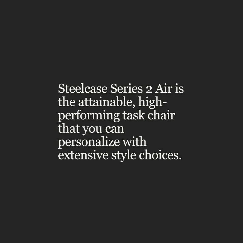Steelcase Serie 2 Bureaustoel-Ergonomische Werkstoel Met Wielen Voor Harde Vloeren-Met Rugsteun, Gewichtsgeactiveerde Adjus