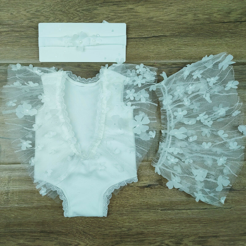Одежда для фотосъемки новорожденных с изображением цельной Луны, юбка принцессы, одежда Феи в форме цветка