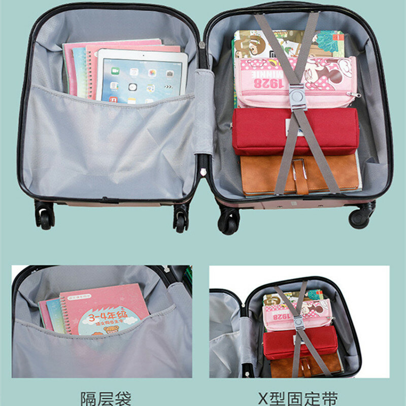 18 Inch Carry on Travel Suitcase PC Children's Cute Cartoon Student Trolley Case Kids Luggage Set Mala De Viagem Com Rodinha