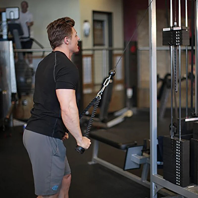 Corda de tríceps resistente, Pully Cable Anexos, Fitness Gym, Bíceps Exercício, Pull Down Workout Cord, Body Building, 120 cm, 140 cm, 150cm