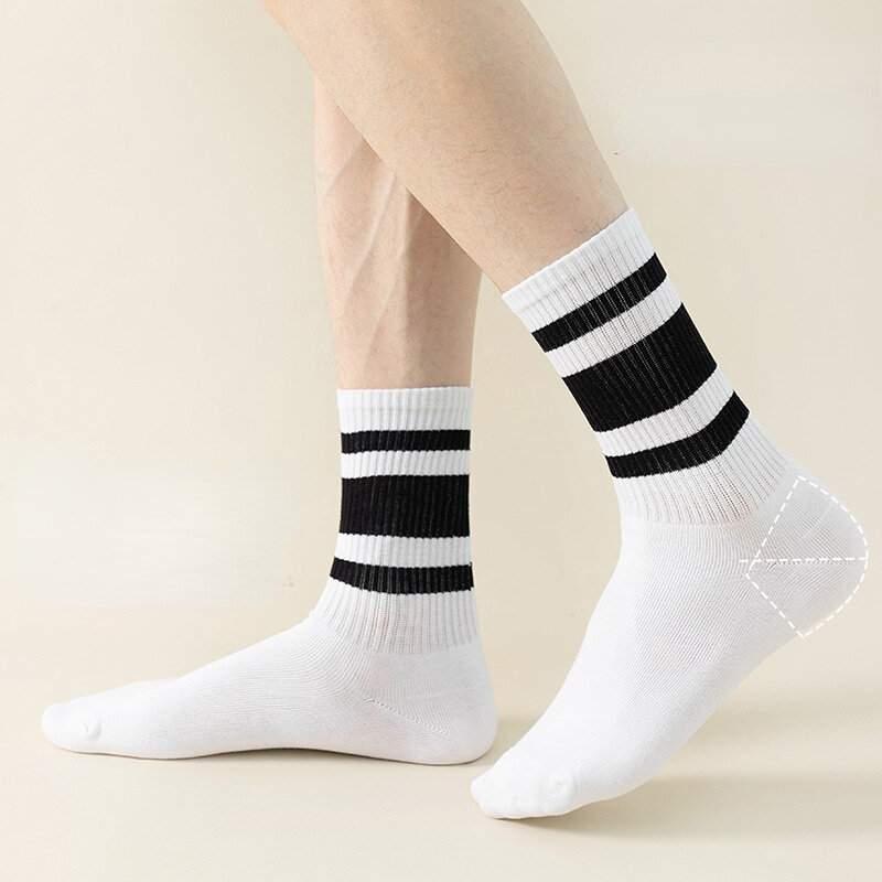 Лидер продаж 2023 модные корейские носки в стиле Харадзюку уличные носки в стиле хип-хоп скейтборд полосатые носки средней длины однотонные дышащие хлопковые носки