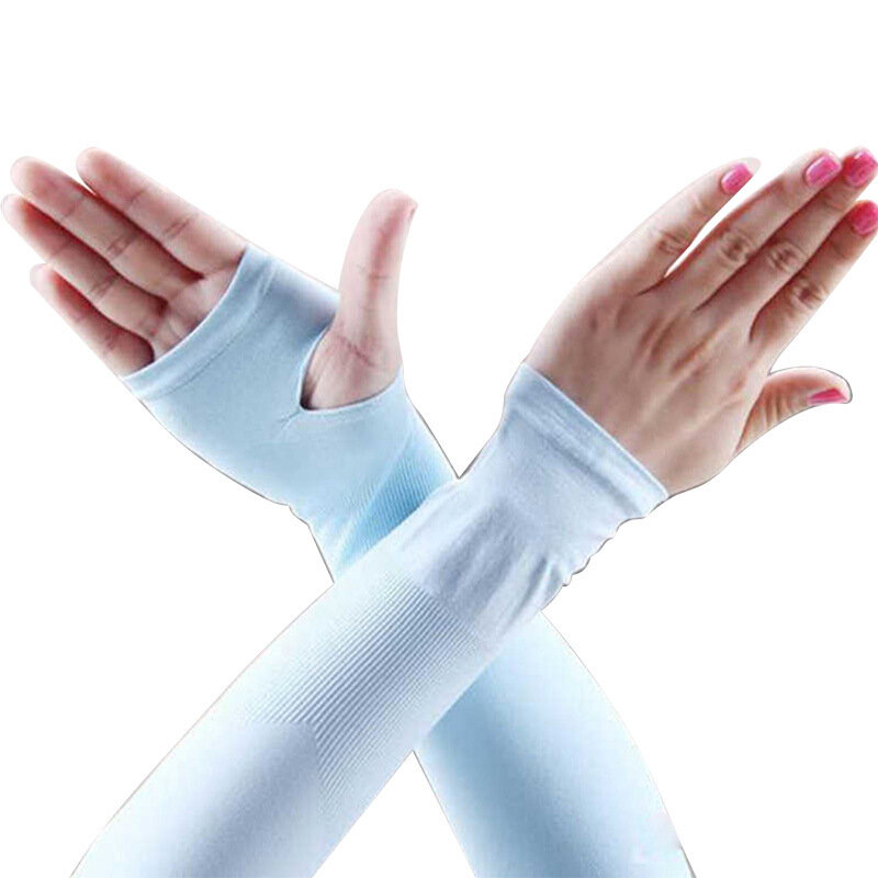Unisex Ice Silk Sun Protection Arm Sleeves, Unisex Cotovelo Cover, Ciclismo ao ar livre, Correndo, Pesca, Dirigindo, Legal, Anti-UV