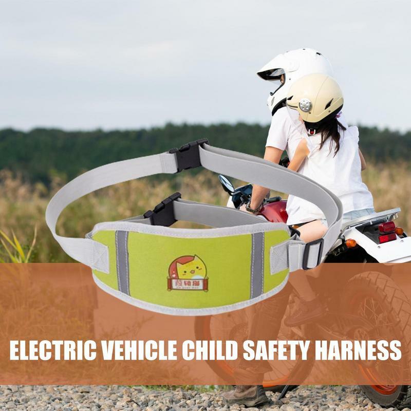 Arnés de seguridad reflectante para motocicleta para niños, cinturón de seguridad transpirable ajustable, cómodo, cinturones de seguridad para niños