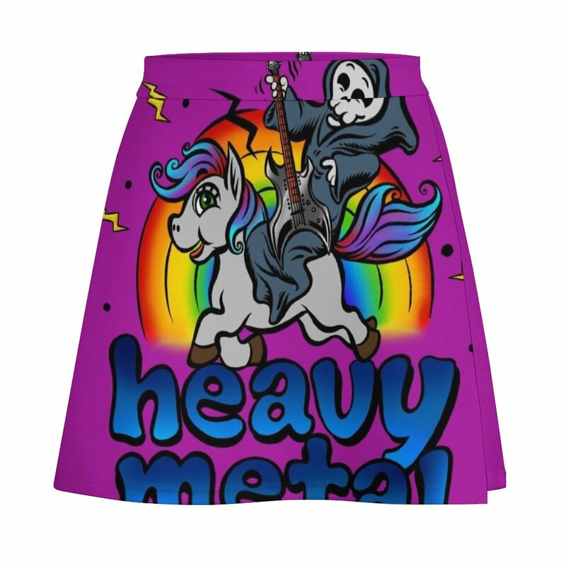 Minifalda de Metal pesado para mujer, ropa de cosplay de unicornio, Pony, Arco Iris, rosa, estilo coreano