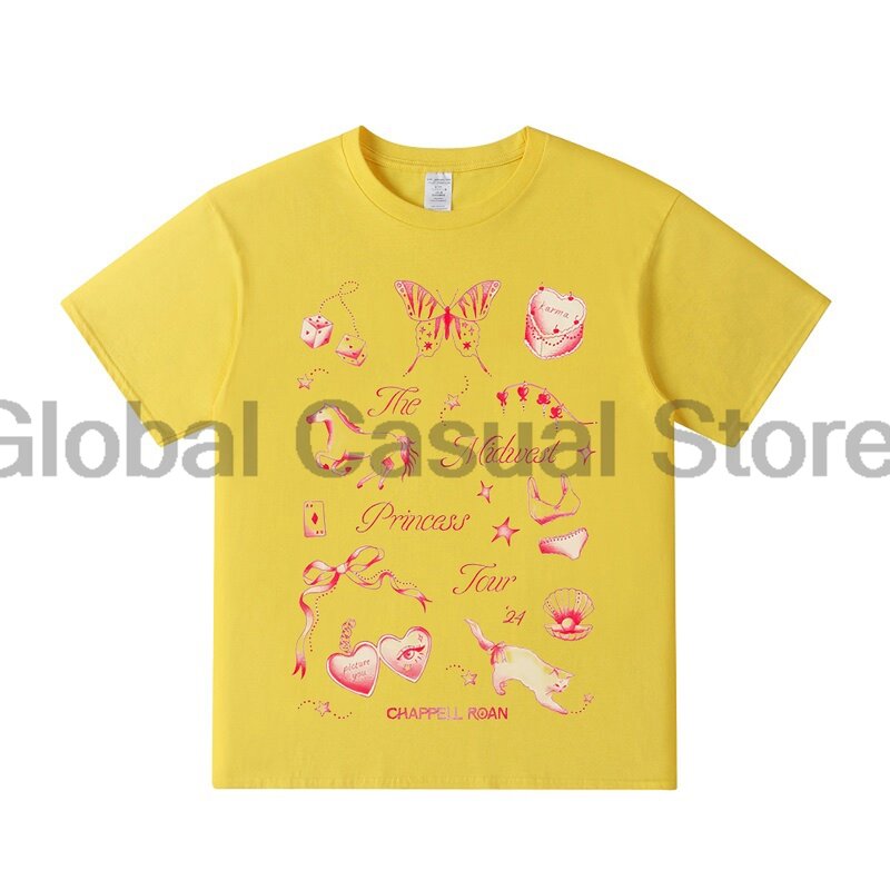 Chappell Roan Midwest Princess 2024 Tour T-shirt Unisex Crewneck Short Sleeve Tee Men Women Streetwear Fashion Clothes