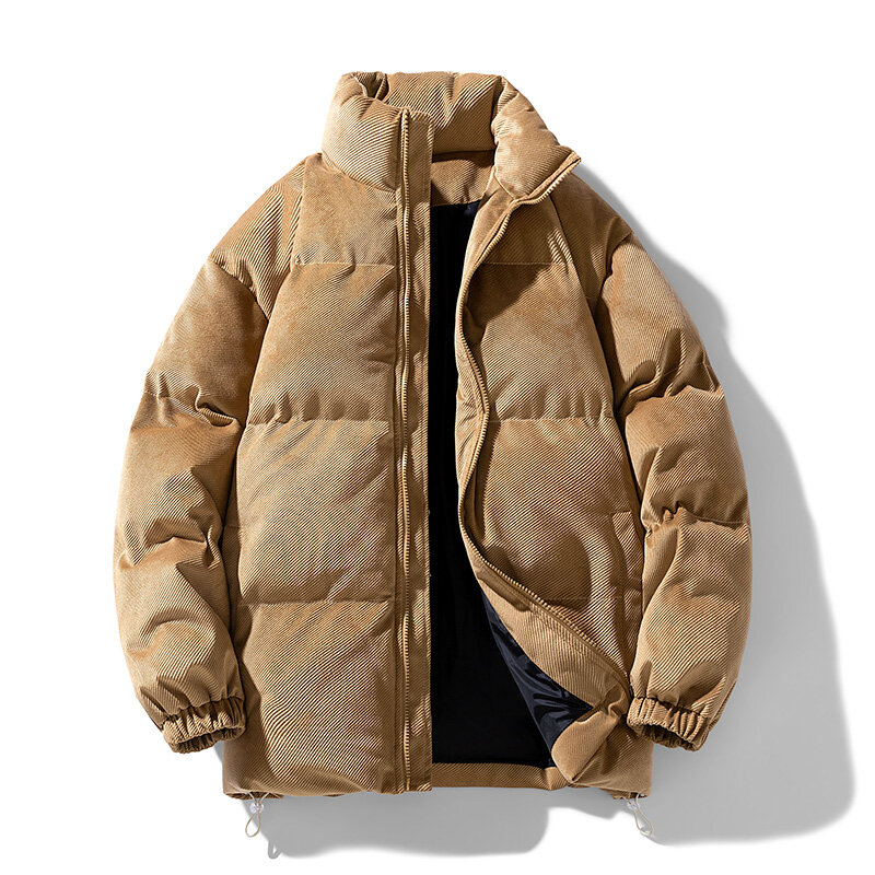 Новая мужская модная повседневная универсальная Вельветовая куртка свободного кроя осень-зима парный Топ утепленное теплое пуховое хлопковое пальто