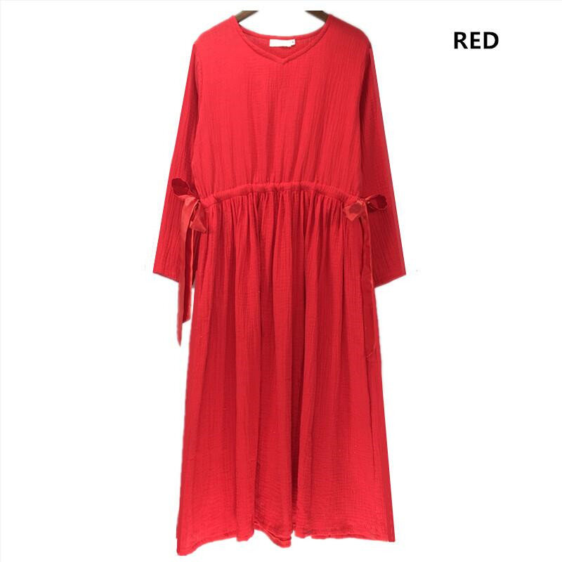 2024 nuove donne autunno cotone lino casual abito vintage confortevole morbido primavera lungo maxi vestito, plus size abiti M-5XL 6XL