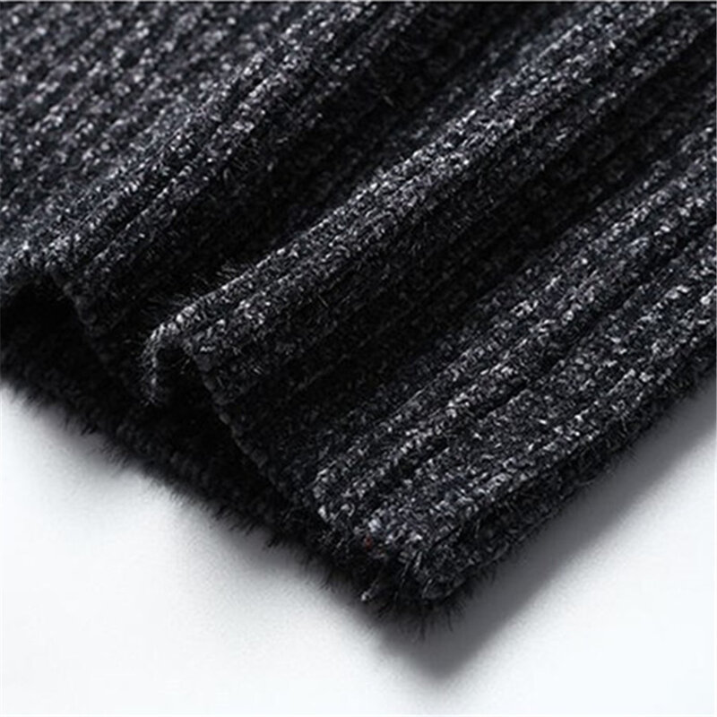 Suéter grueso y cálido para hombre, jersey de cuello alto de punto, sólido, ajustado, suave, Tops, invierno, 2024