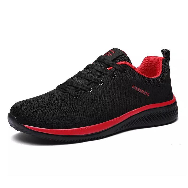 Zapatillas de correr para hombre y mujer, zapatos ligeros y cómodos con cordones, a la moda, color negro, Otoño, 2019