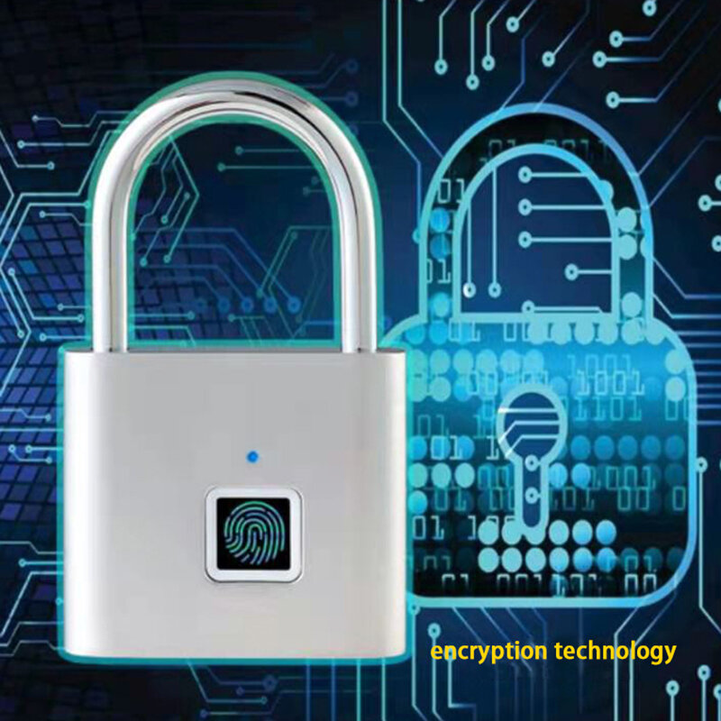 RAYKUBE P2 Smart Fingerprint Padlock Waterproof Zinc Alloy Biometric Padlocks With Buit-in Rechargeable Battery USB Charge