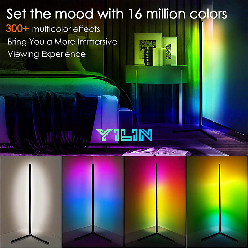 Smart Rgbic LED Stehle uchte Traum farbe 59 Zoll App & Fernbedienung mit Musik synchron isation 16 Millionen Farbwechsel Steh stimmungs licht