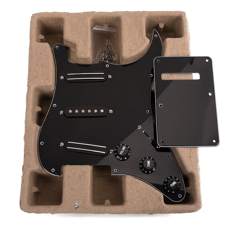 Schwarz 3-Ply Sss Dual Schiene Pickups Geladen Prewired Gitarre Pickguards Für 11 Loch Elektrische Gitarre