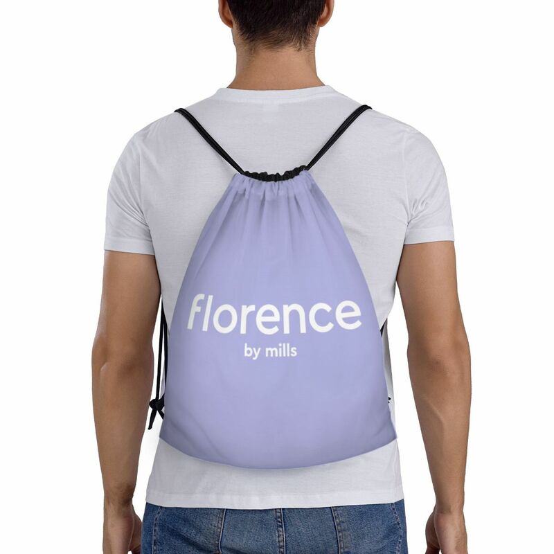 Kustom Florence tas serut oleh Mills untuk latihan ransel Yoga olahraga Pria Wanita Sackpack Gym