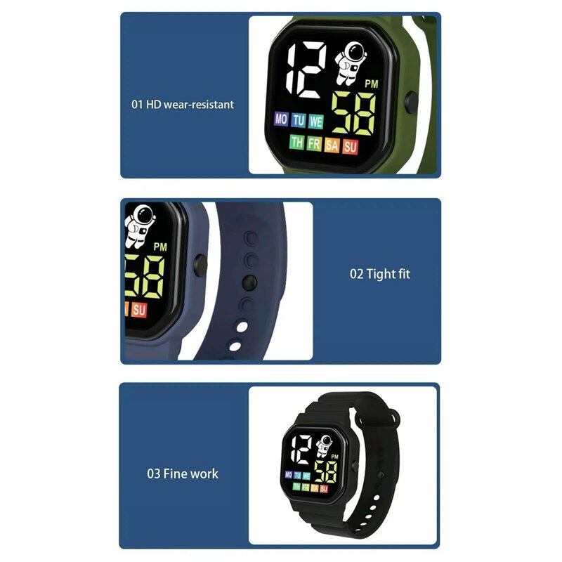 Reloj Digital Led para niños, relojes deportivos impermeables, Reloj Digital de silicona para niñas, Reloj electrónico informal para niños