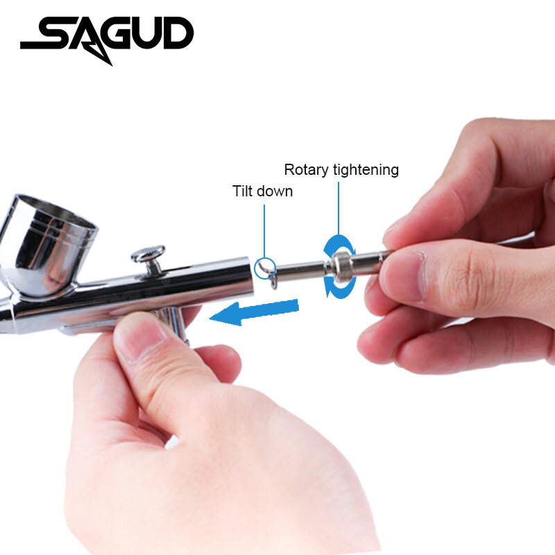 Sagod-調整可能な針付きエアブラシキット,レバーとナット付きの4つのスプレーガンの修理部品,SD-130シリーズ