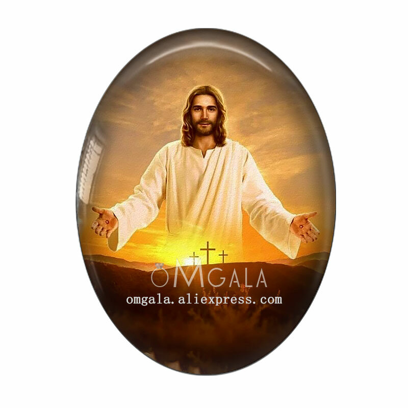 Vintage Jesus Our Lady Oil Paintings 10pcs 13x18mm/18x25mm/30x40mm Oval photo glass cabochon demo flat back Making findings