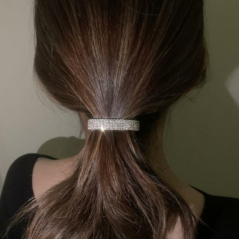 Jepit rambut berlian imitasi rendah ekor kuda berkilau jepit rambut Musim Semi perempuan klip rambut cakar Aksesori lembut wanita elegan L3O3