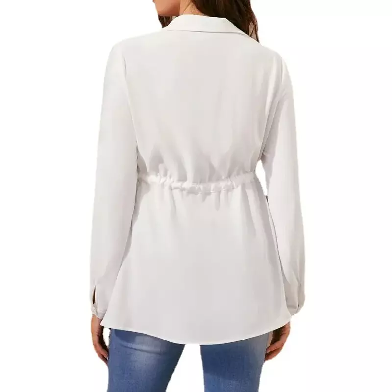 Повседневные топы для беременных женщин с длинным рукавом белая блузка для беременных Элегантный Топ для беременных модная женская одежда