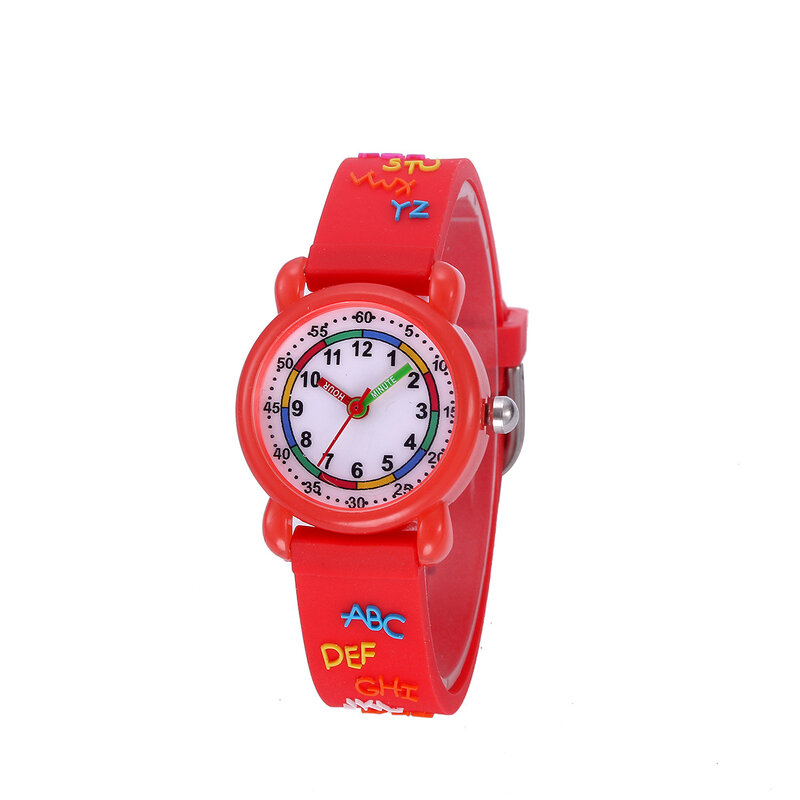 Children's Watch 3D Cartoon Band Silicone Student Watch Candy Color Dial Waterproof Quartz Boys and Girls' Clock Relaxo Infantil