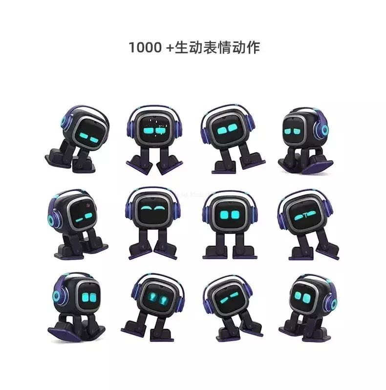 Emo Robot Pet Companion Inteligente, AI Comunicação Futura Voice, Desktop Decoração Brinquedos, Presente para Casa, Emo