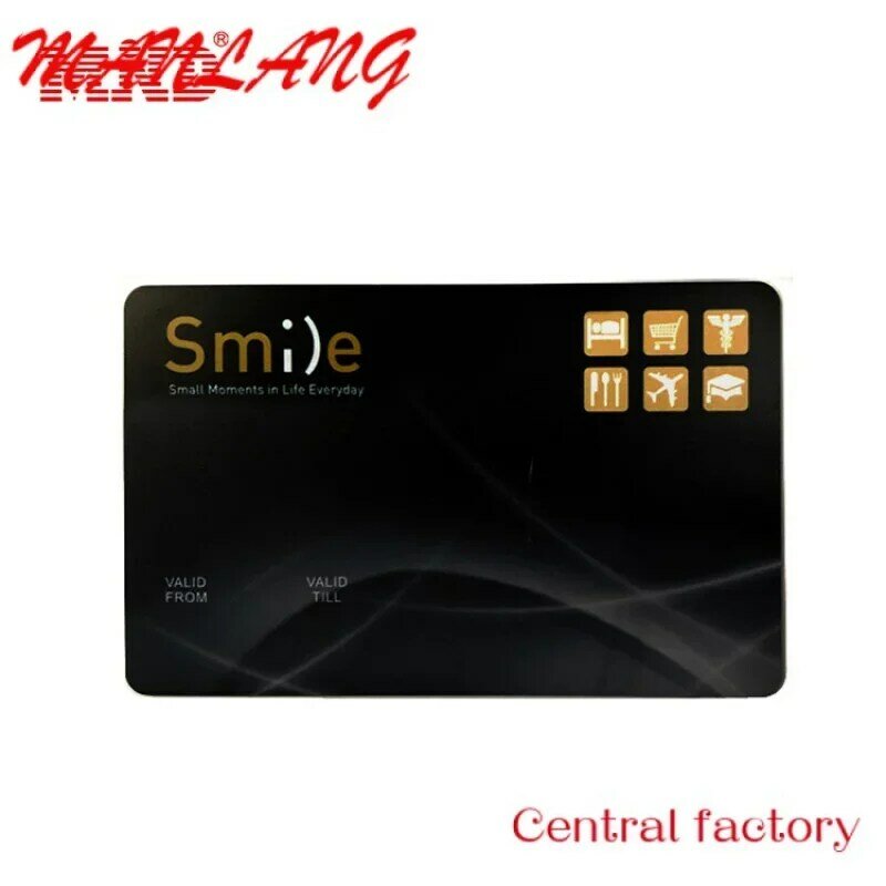 Kustom kualitas tinggi mewah plastik PVC hitam matt NFC kartu kunci bisnis elektronik