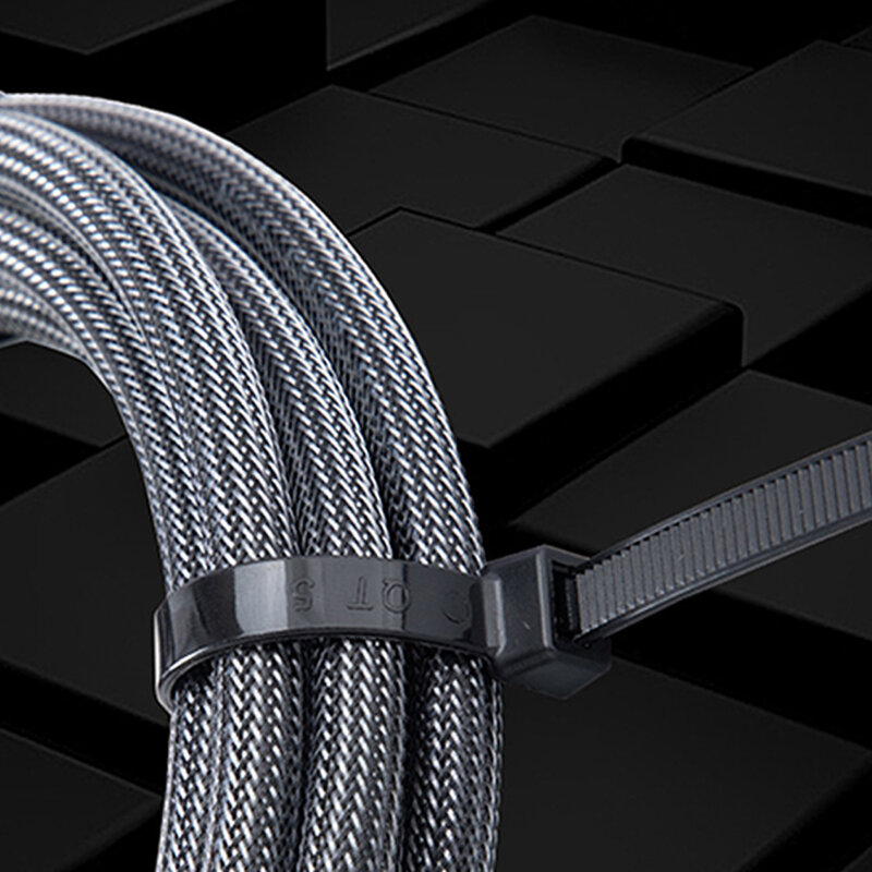 100PCS nylon bindband zelfsluitende plastic kabel binding bevestiging kabel winding rits harnas tape zwart en wit 5mm, 200mm 300mm 400mm 500mm 600mm 700mm