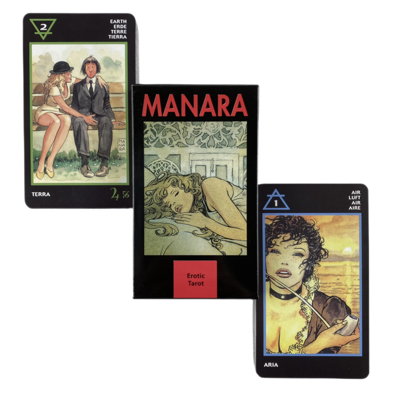 Manara-Jeu de cartes de tarot pour oracle anglais Visions, édition Borad