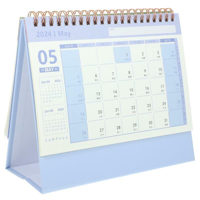Schreibtisch stehender Kalender 2024 Desktop kleiner monatlicher Planer Tisch Büro Mini Tischplatte Zeitplan Wand täglich dekorativ