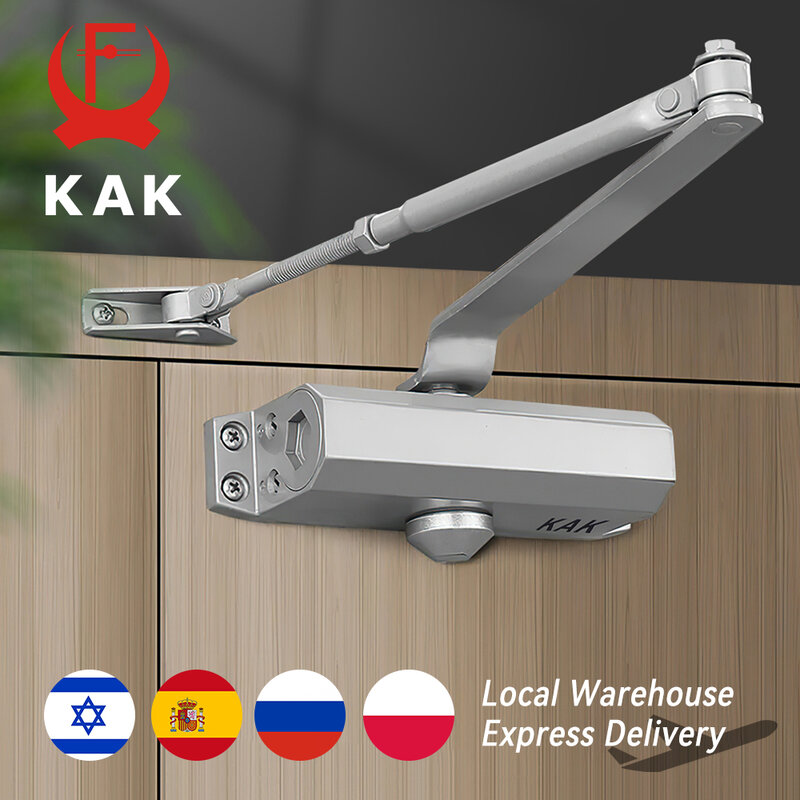 KAK-Ferme-porte automatique hydraulique, vitesse réglable, équipement de fermeture de porte, fermeture en douceur muette, quincaillerie, 25kg à 80kg
