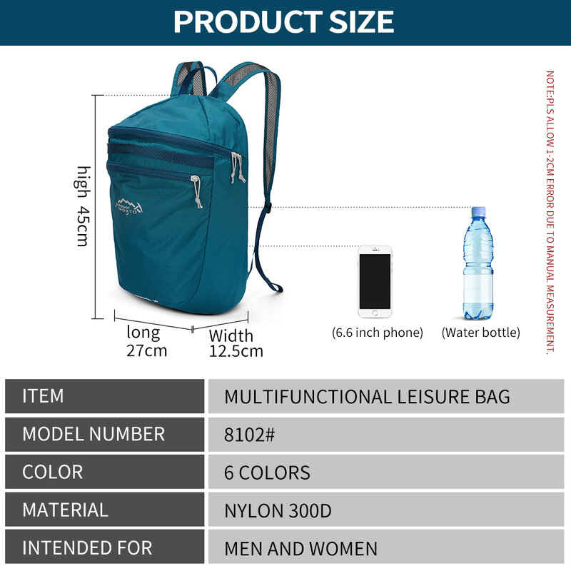 INOXTO 10L lightweight outdoor rock climbing mountaineering bag for men and women waterproof and breathable hiking bag