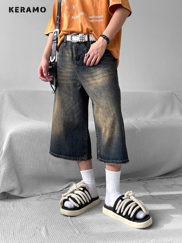 Pantalones cortos rectos de cintura alta para mujer, Shorts de Hip-hop con bolsillos Grunge, ropa de calle informal Y2K, primavera 2024