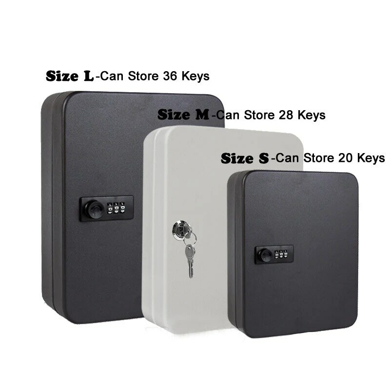 Caja de almacenamiento de llaves con cerradura múltiple, combinación de llaves, organizador de llaves de coche de repuesto, uso en el hogar, oficina, tienda de fábrica