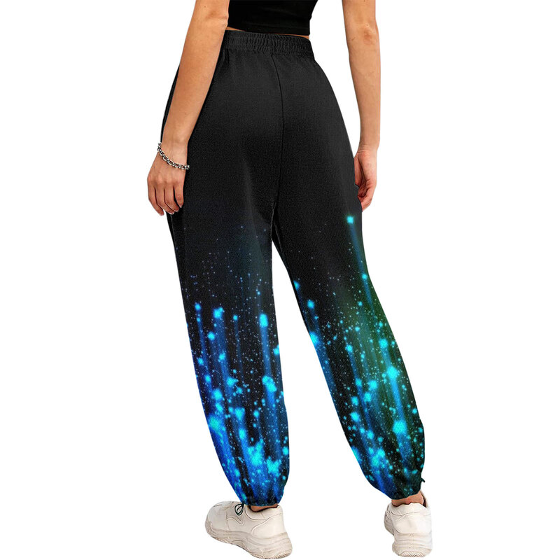 Women Printed Bottom Sweatpants Pockets High Waist Sporty Gym Athletic Fit Jogger Pants Lounge Trousers Streetwear Pants 2024