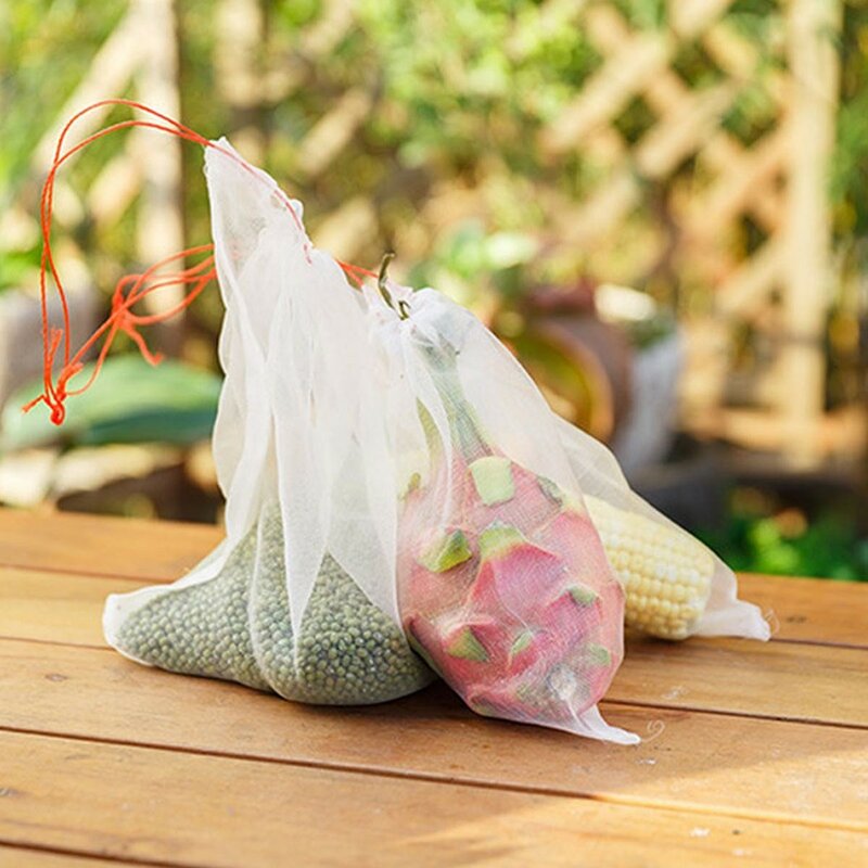 ผลไม้ป้องกันสุทธิกระเป๋าพืชดอกไม้ตาข่ายป้องกันแมลง Fly Bird ลิงกระรอก Reusable ป้องกันสุทธิกระเป๋า Garden Supply