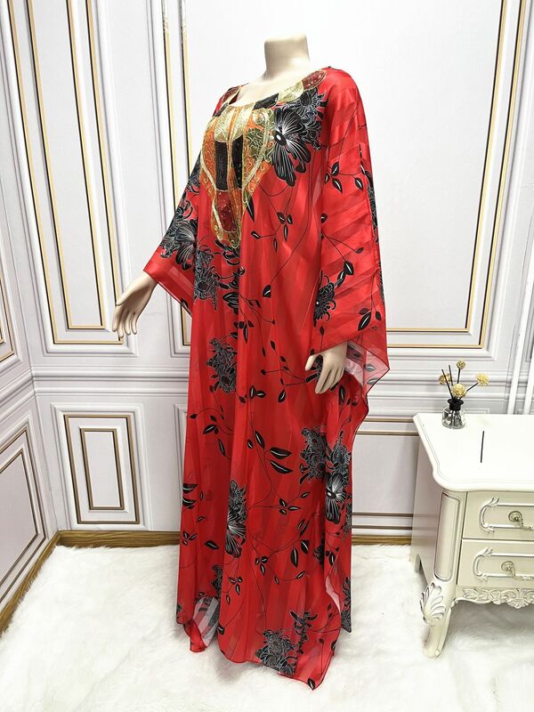 Vestido suelto de gasa con estampado de lentejuelas de Oriente Medio para mujer africana, novedad de 2023, 005 #