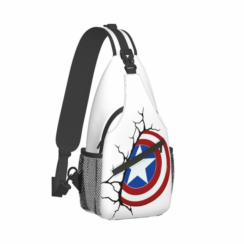Нагрудная Сумка-слинг Captain America, индивидуальный рюкзак через плечо для мужчин, дорожный походный рюкзак