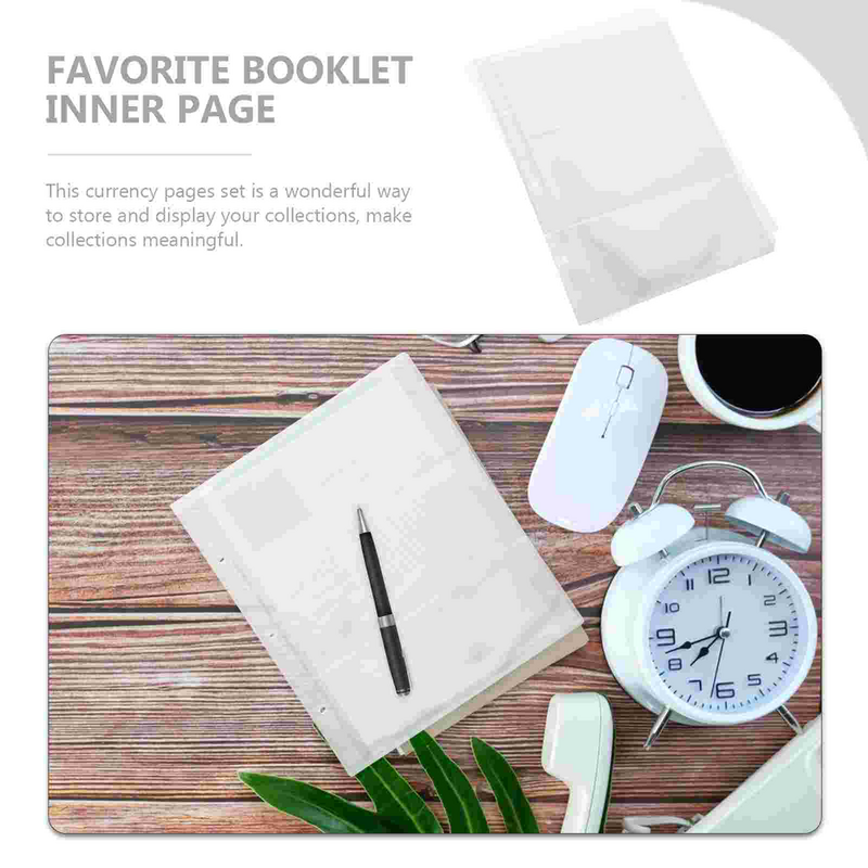 10 Sheets Binder Album Sleeves Collectors 3-Pocket Clear Plastic Album Pages Three Binder Refill Album Binder