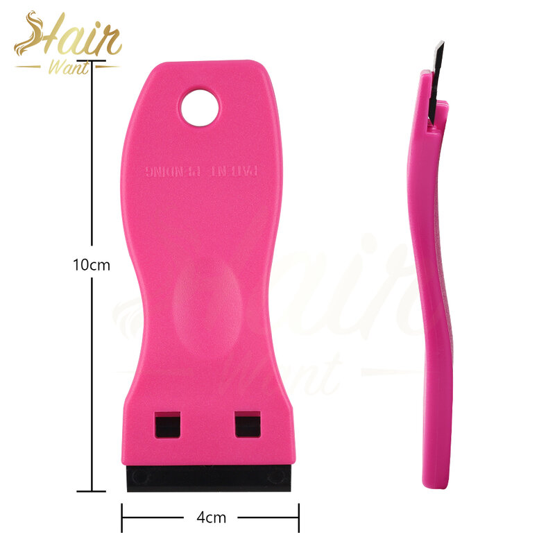 Hair Want Plastic Razor Scraper With 10pcs Double Edged Plastic Blades Hair Extension Tape Scraper Adhesive Tape in Remover