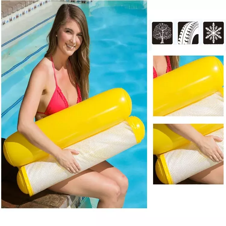 Colchão inflável de natação flutuante, rede de água, reclinável, brinquedo de festa na piscina, lounge, anel de natação do mar, novo, 2023