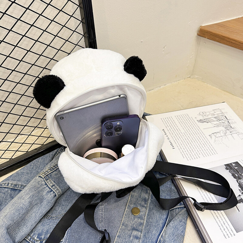 Panda Animal Cute Backpack Casual Plush Girl Dolls Backpack Fashion Simple Adjustable Strap Kawaii Children Cartoon Gifts