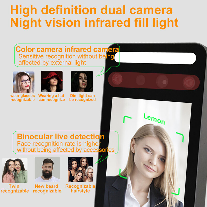 Wifi Finger abdruck Gesichts erkennung Zugangs kontrolle dynamische Gesichts erkennung Türschloss Anwesenheit maschine kostenlose Software tcp/ip usb