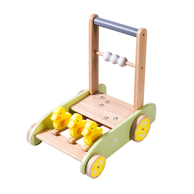 Juego de simulación de madera para niños pequeños, juguetes para bebés, andador, pato, preescolar