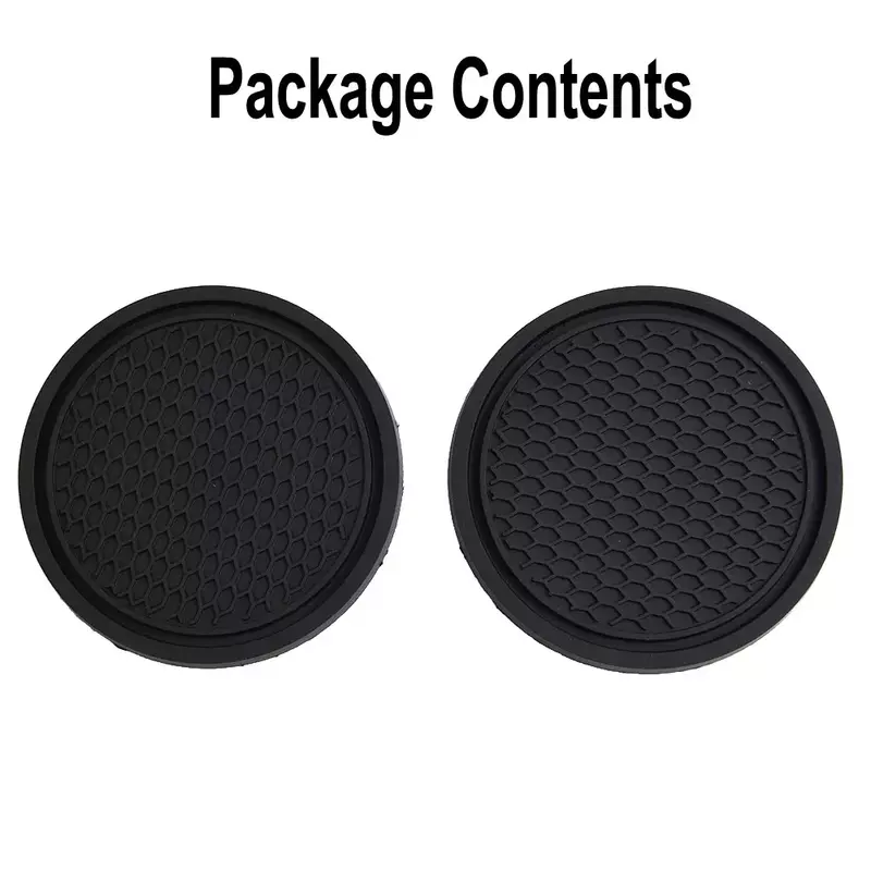 Portavasos Universal de silicona antideslizante para coche, 2 piezas, almohadillas para posavasos, accesorios interiores de coche, antipolvo, color negro