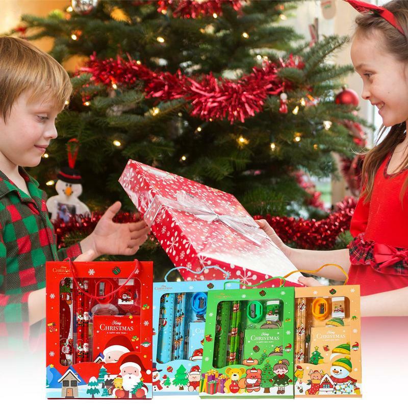 Juego de Cajas de Regalo de papelería navideña para estudiantes, suminbiente festivo para premios de jardín de infantes