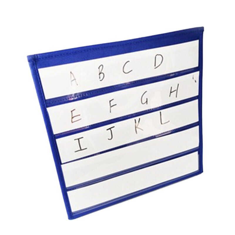 Pocket Chart for Sentence Strip Card, Word Spelling Games Teaching Tool for Class, Desktop Pocket Chart Calendar Dropship